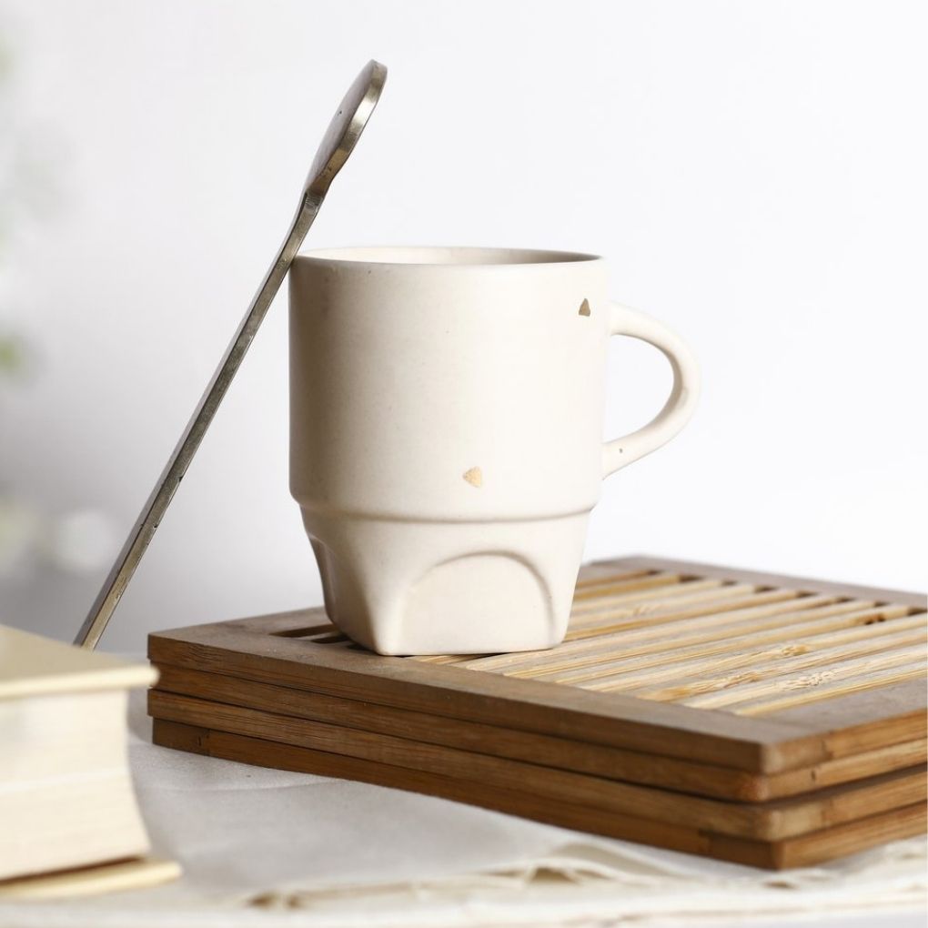 Modernist - Ivory^C Mug | Handpainted with 24K Gold