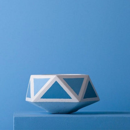 Small Concrete Floater Planter - Blue