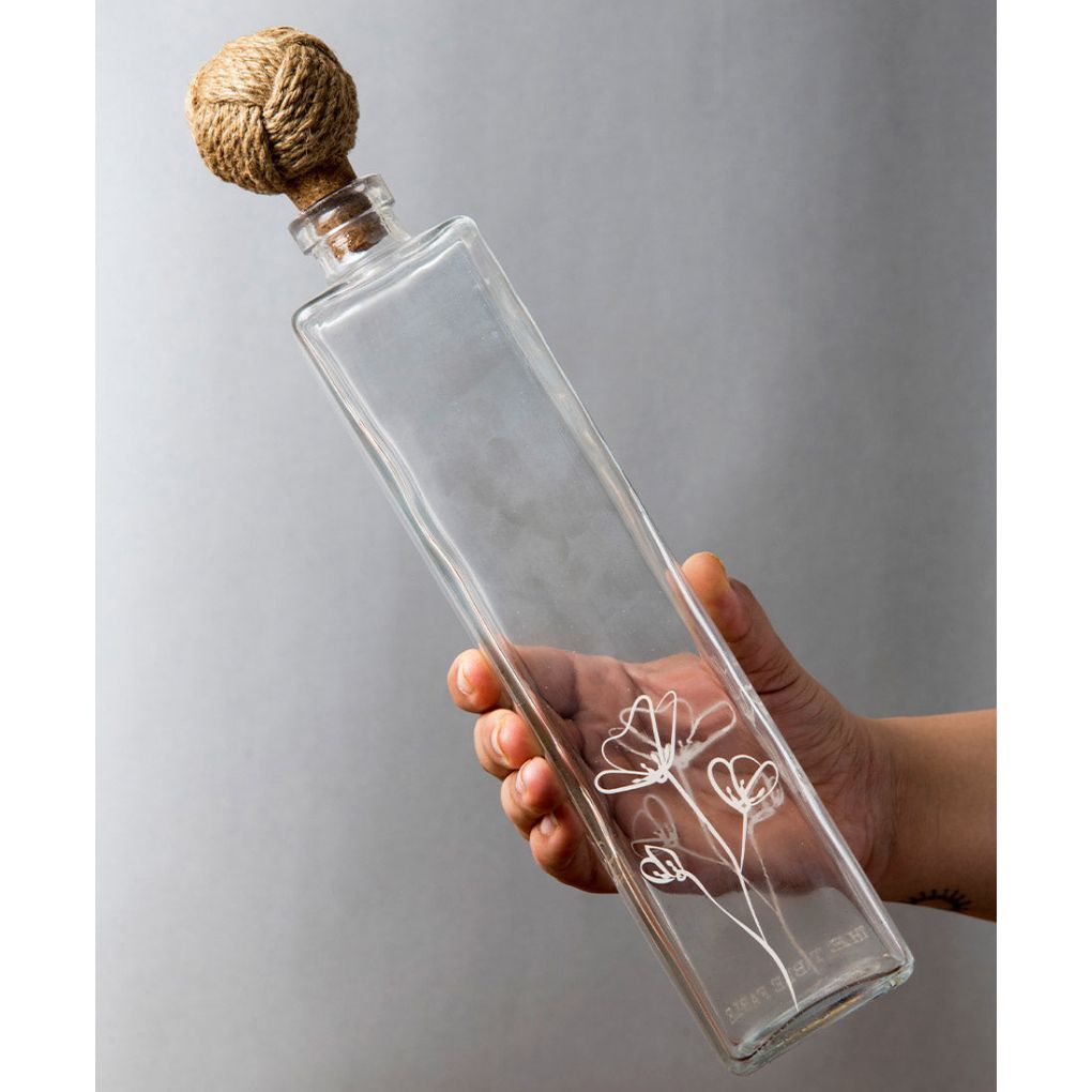 Flower Glass Bottle