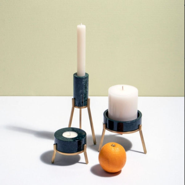 Fyre Large Candle Holder - Green