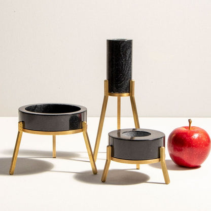 Fyre Medium Candle Holder - Black