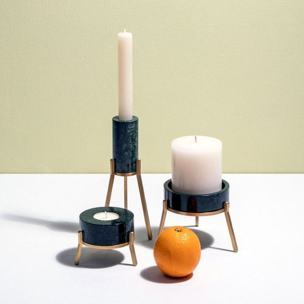 Fyre Medium Candle Holder - Green