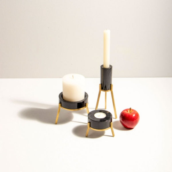 Fyre Small Candle Holder - Black