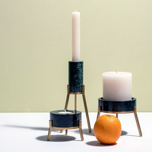 Fyre Small Candle Holder - Green