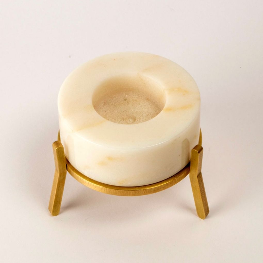 Fyre Small Candle Holder - White