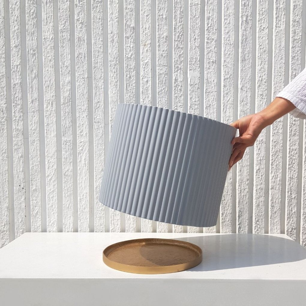 Medium Fluted Planter With Base