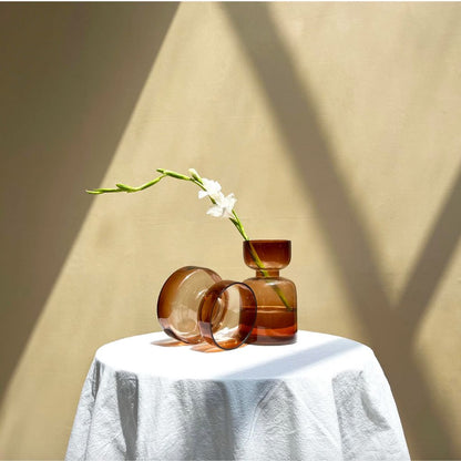 Caramel Lyla Glass Flower Vase