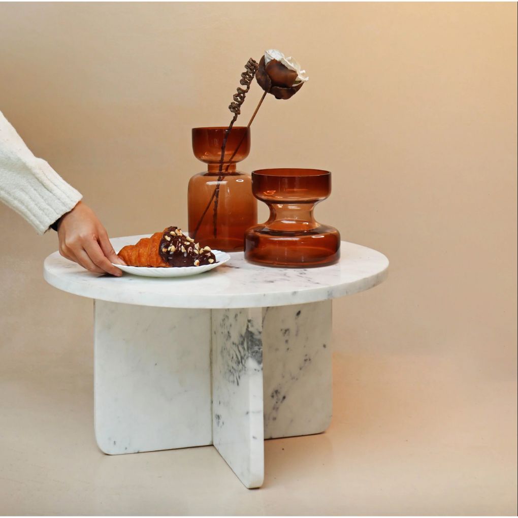 Caramel Lyla Glass Flower Vase