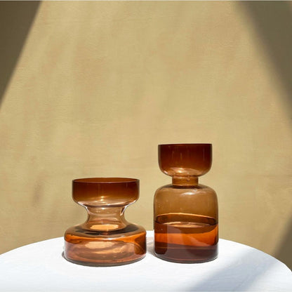 Caramel Lyla Glass Flower Vase