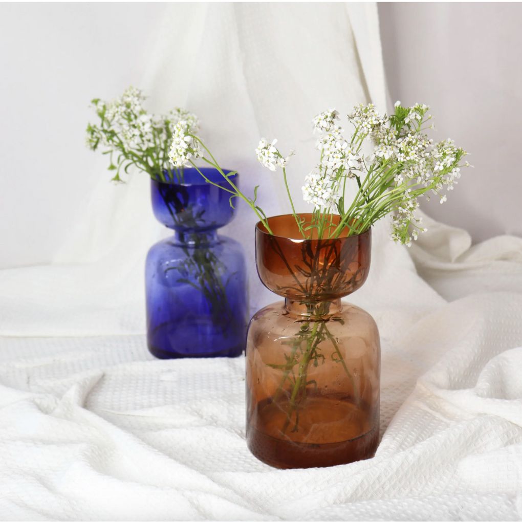 Caramel Lyla Glass Flower Vase