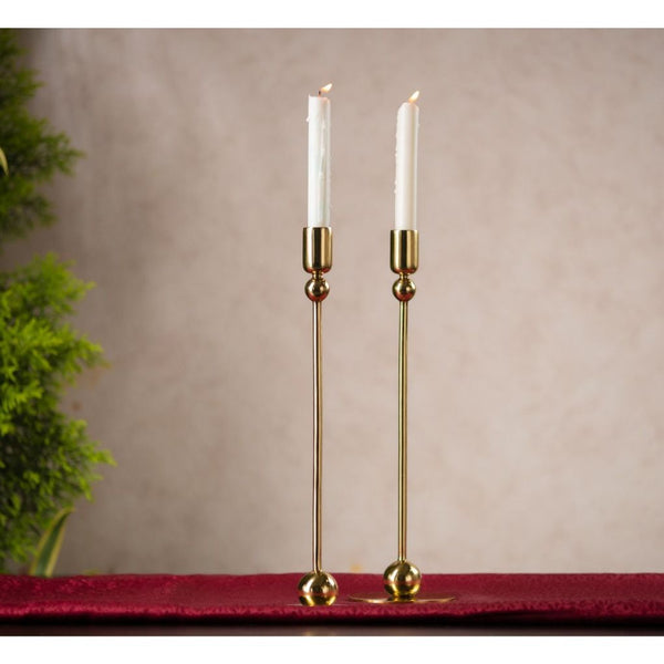Contemporary Metal Candle Holder - Set Of 2