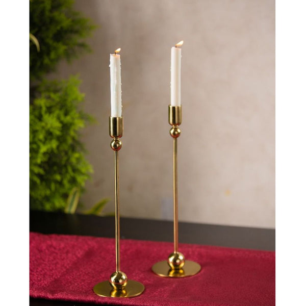 Contemporary Metal Candle Holder - Set Of 2