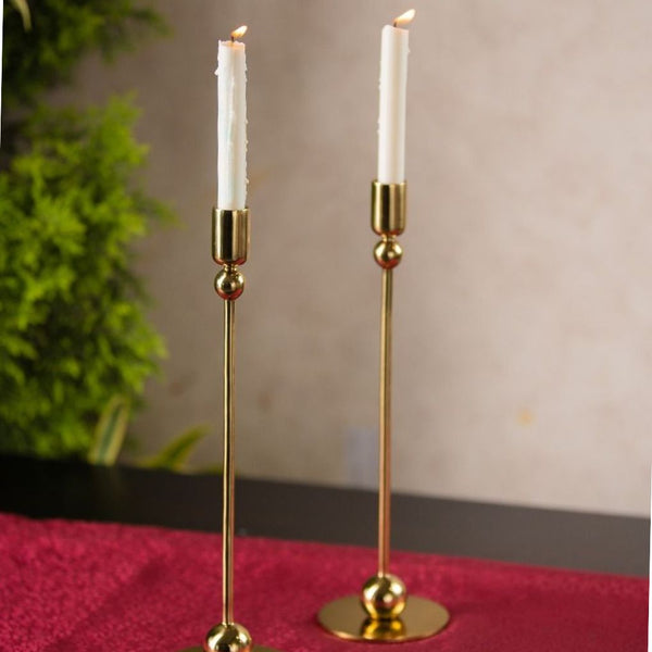 Contemporary Metal Candle Holder - Set Of 2