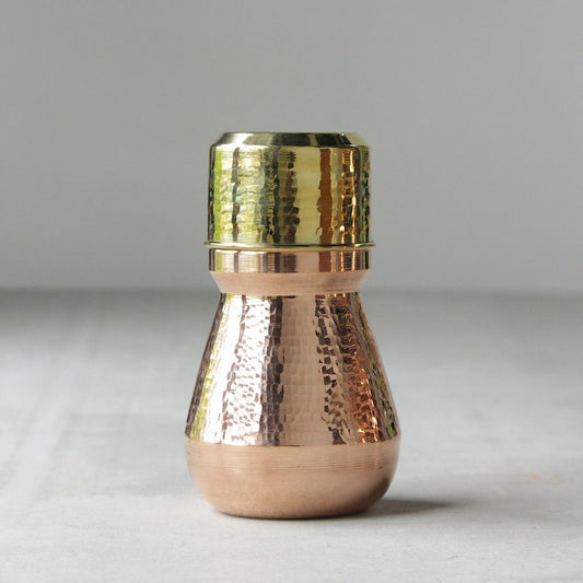 Mini Copper Carafe & Brass Glass Set