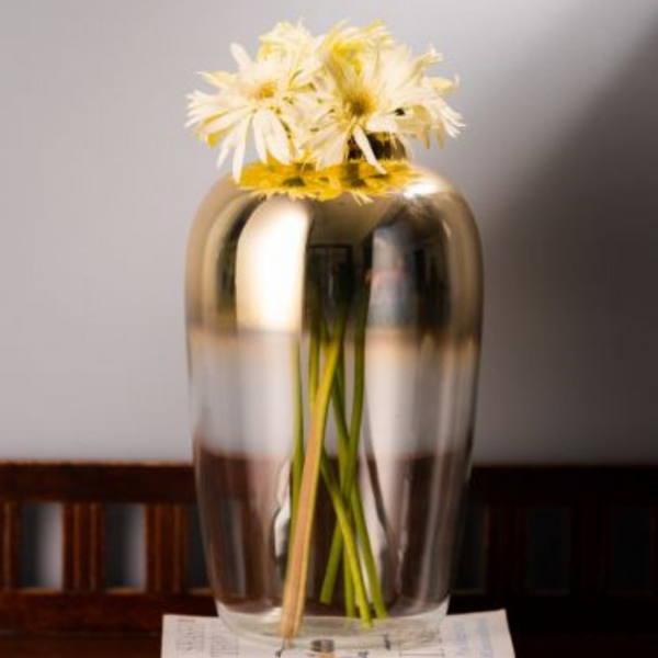Tinted Bubble Glass Flower Vase