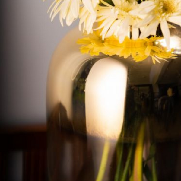 Tinted Bubble Glass Flower Vase