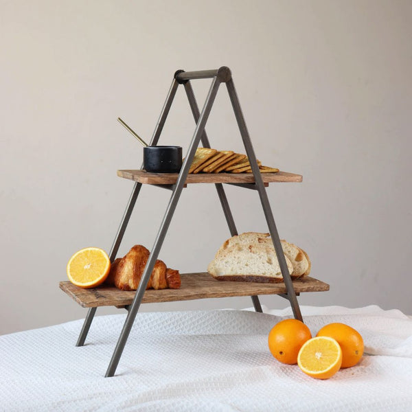 Mango Wood Two Tier Platter