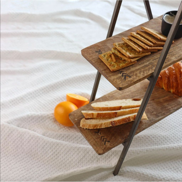 Mango Wood Two Tier Platter