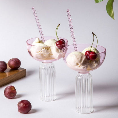 Roseate Glass Ice Cream / Dessert Bowl
