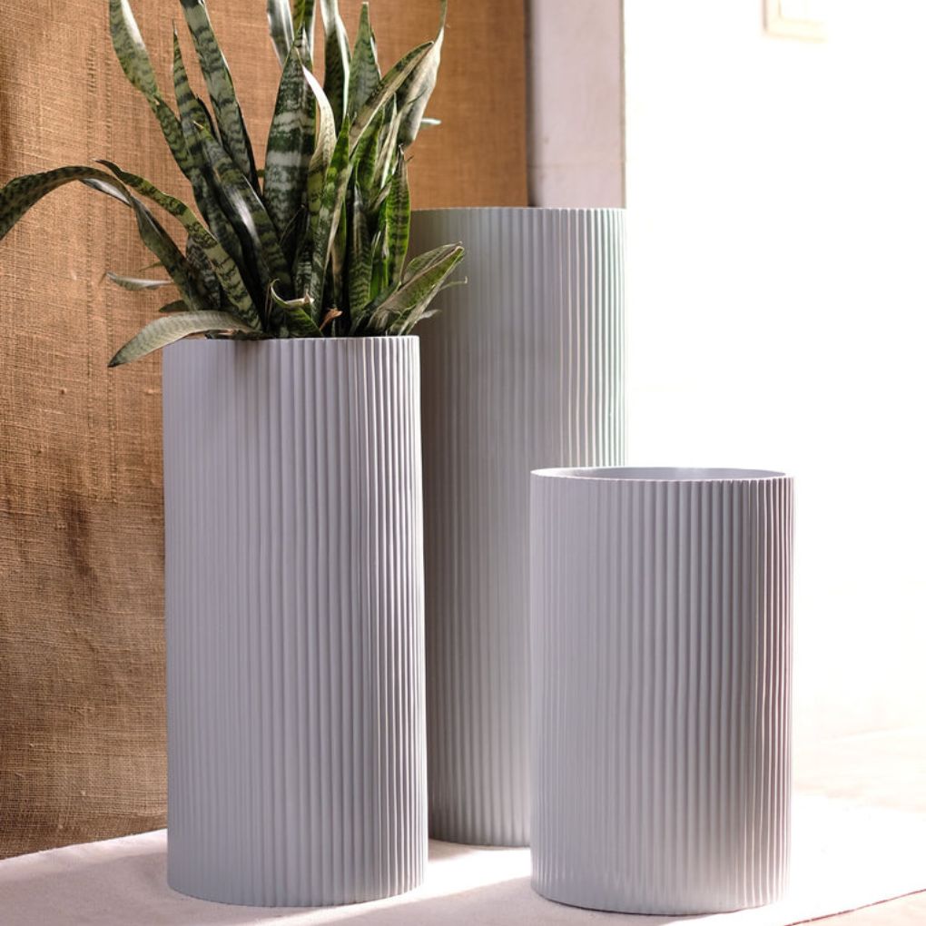 Medium Fluted Planter | Tall | Available In 3 Colours