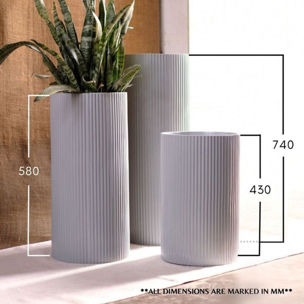 Medium Fluted Planter | Tall | Available In 3 Colours