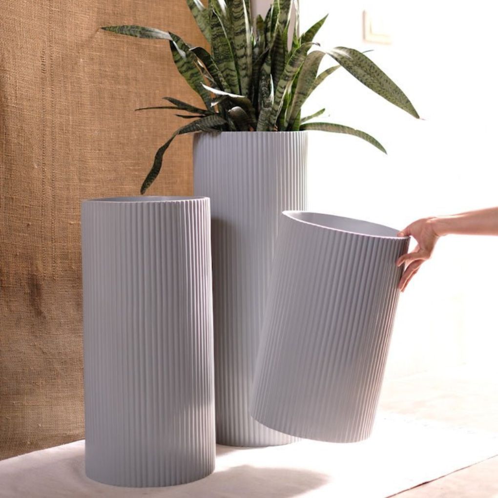 Medium Fluted Planter | Tall | Available In 3 Colours