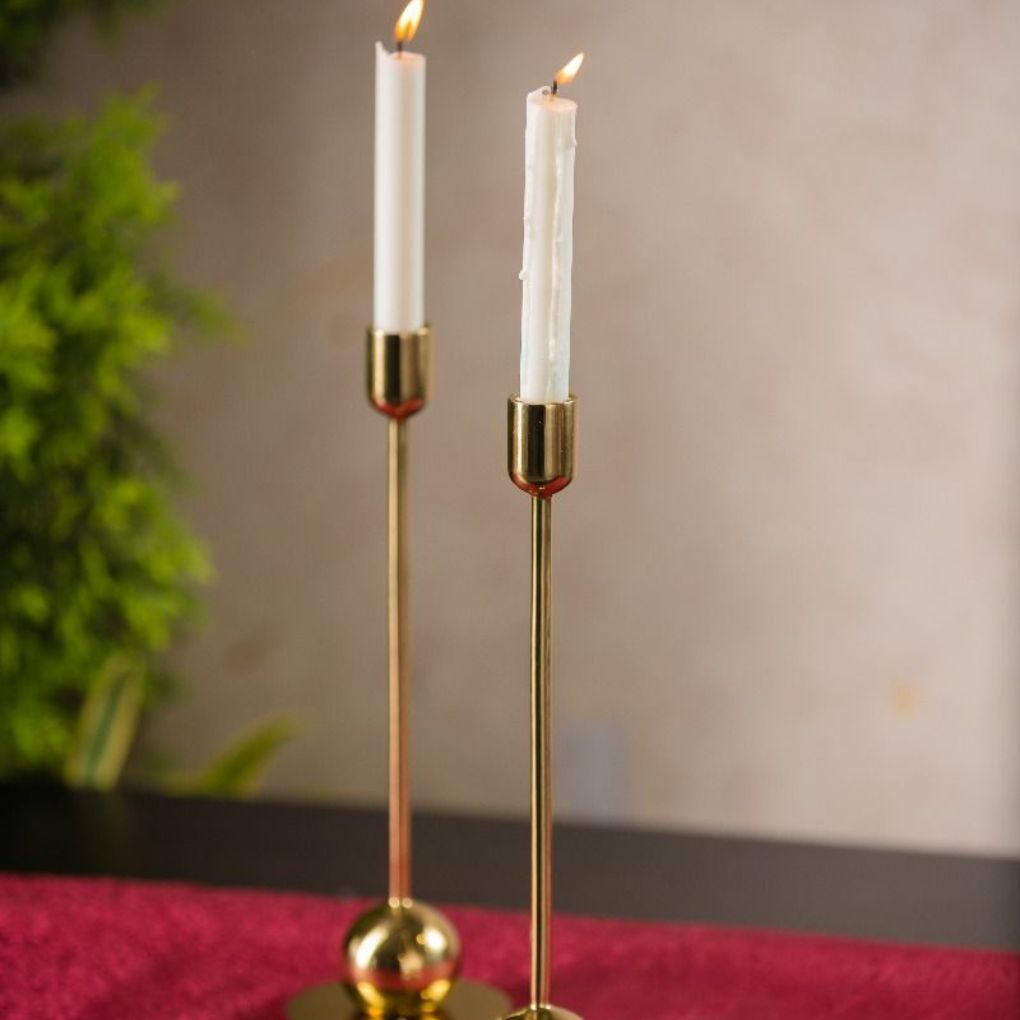 Voguish Metal Candle Holder - Set Of 2
