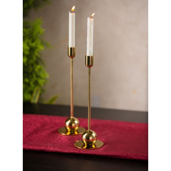 Voguish Metal Candle Holder - Set Of 2