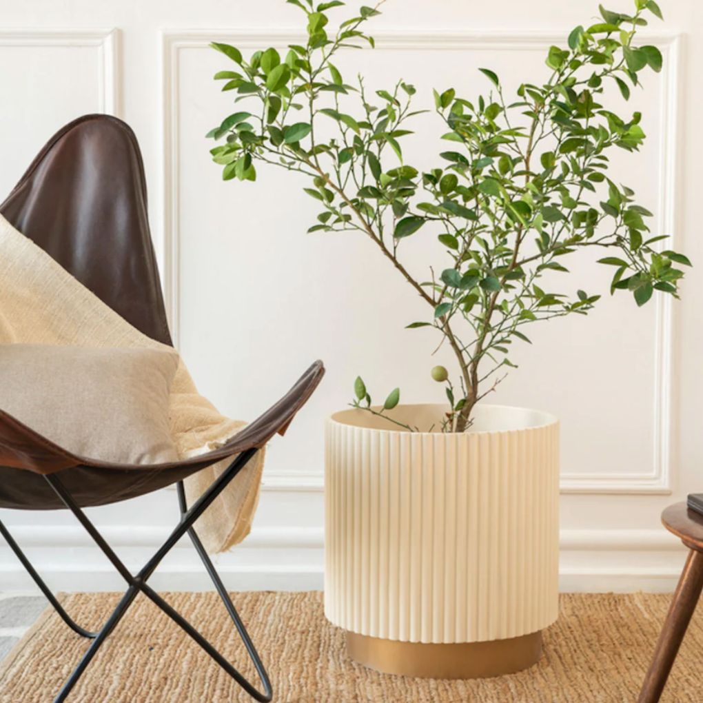 Extra Large Fluted Planter With Base | Colours Available
