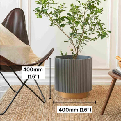 Extra Large Fluted Planter With Base | Colours Available