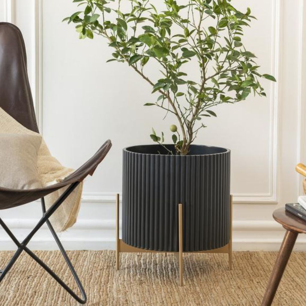 Extra Large Fluted Planter With Stand | Colours Available