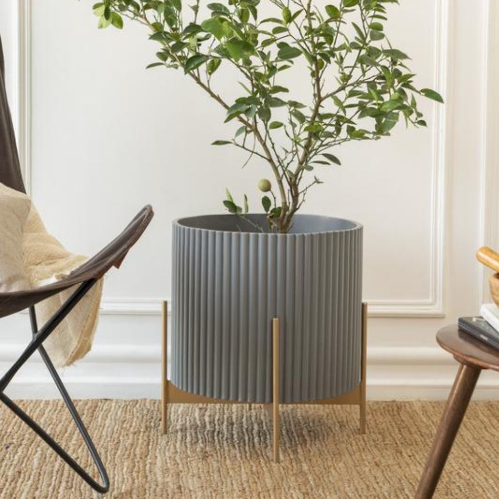 Extra Large Fluted Planter With Stand | Colours Available