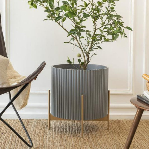 NEW IN - Extra Large Fluted Planter With Stand | Colours Available