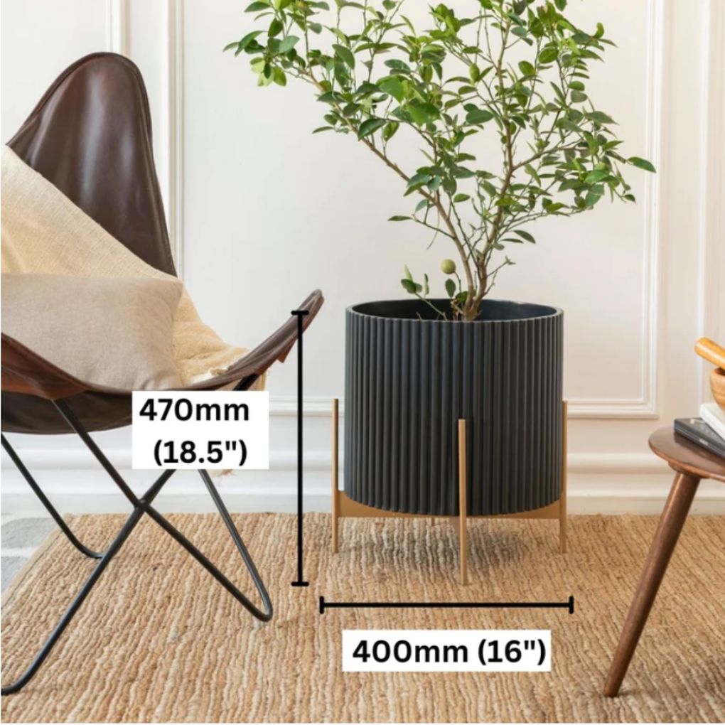 Extra Large Fluted Planter With Stand | Colours Available