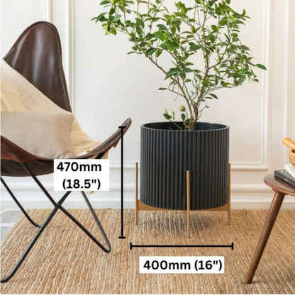 Extra Large Fluted Planter With Stand | Colours Available