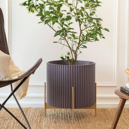 Extra Large Fluted Planter With Stand | Colours Available