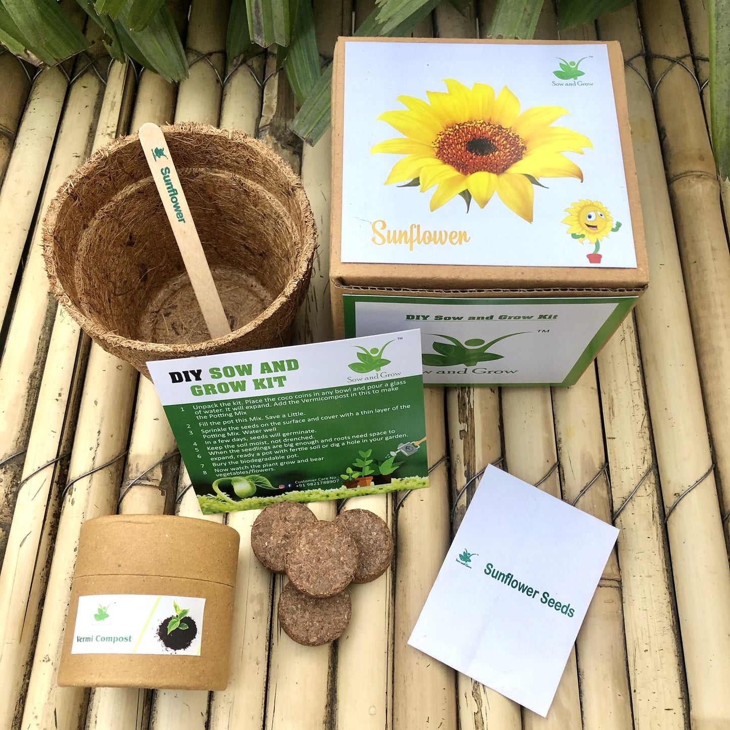 DIY Home Planting Flower Kit | Marigold + Sunflower