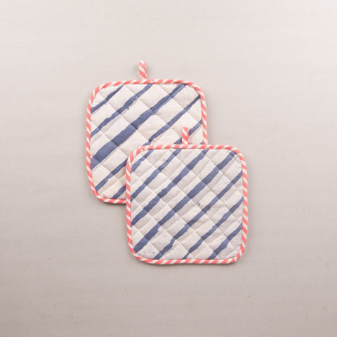 Basik Pop Pot Holder - Blue (Set Of 2)