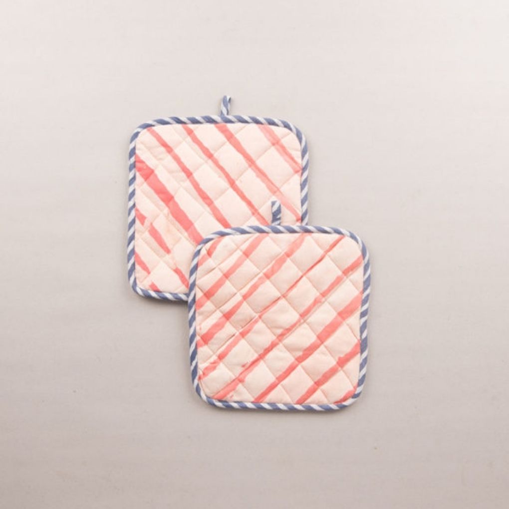 Basik Pop Pot Holder - Coral (Set Of 2)