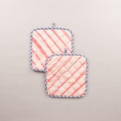 Basik Pop Pot Holder - Coral (Set Of 2)