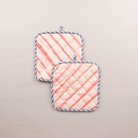 Basik Pop Pot Holder - Coral (Set Of 2)