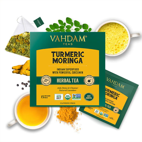 Turmeric Moringa Herbal Tea Tisane - 15 Tea Bags