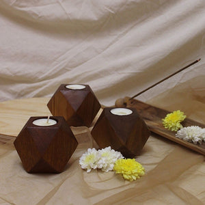 Faceted Cube Tea Lights - Set of 3