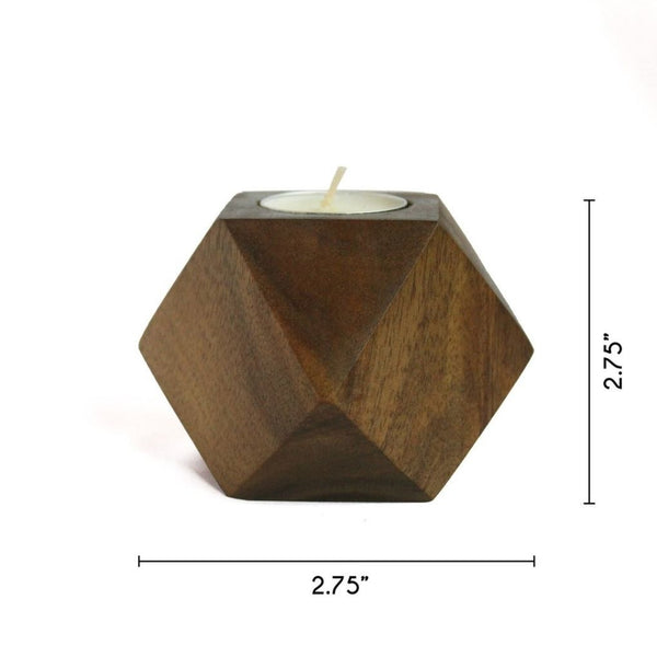 Faceted Cube Tea Lights - Set of 3