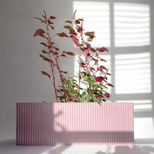 Fluted Planter Box - Nude Pink