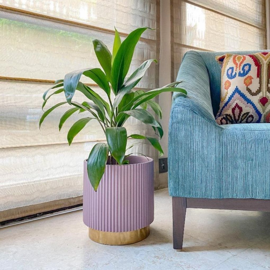 Medium Fluted Planter With Base