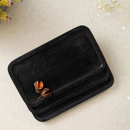 Mango Wood Coffee Tray (Set Of 3)