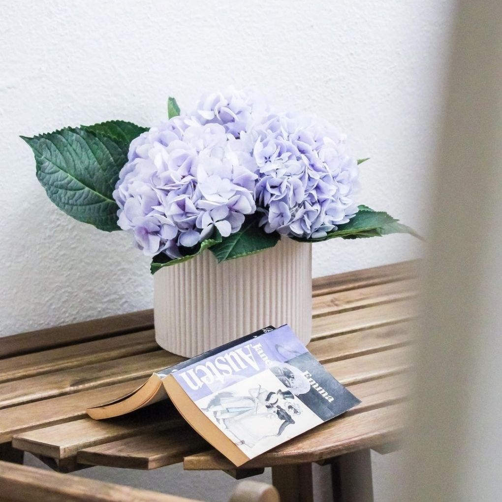 Small Fluted Planter - Beige